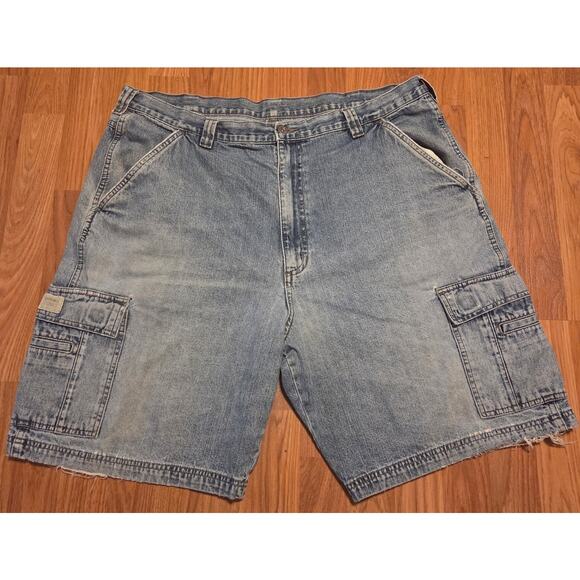 VINTAGE WRANGLER ORIGINALS BLUE DENIM JEAN SHORTS SIZE - 38 - Picture 3 of 5